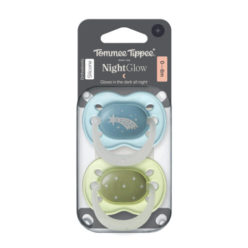 Tommee Tippee Night Glow Soothers (0-6m) | Twin Pack | The Perfect Companion for Your Newborn’s Sleep. - Fortune Store