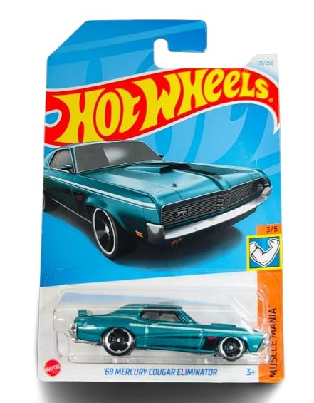 Hot Wheels ’69 Mercury Cougar Eliminator – Muscle Mania 3/5 | 3m+ | Classic Muscle Car Collectible