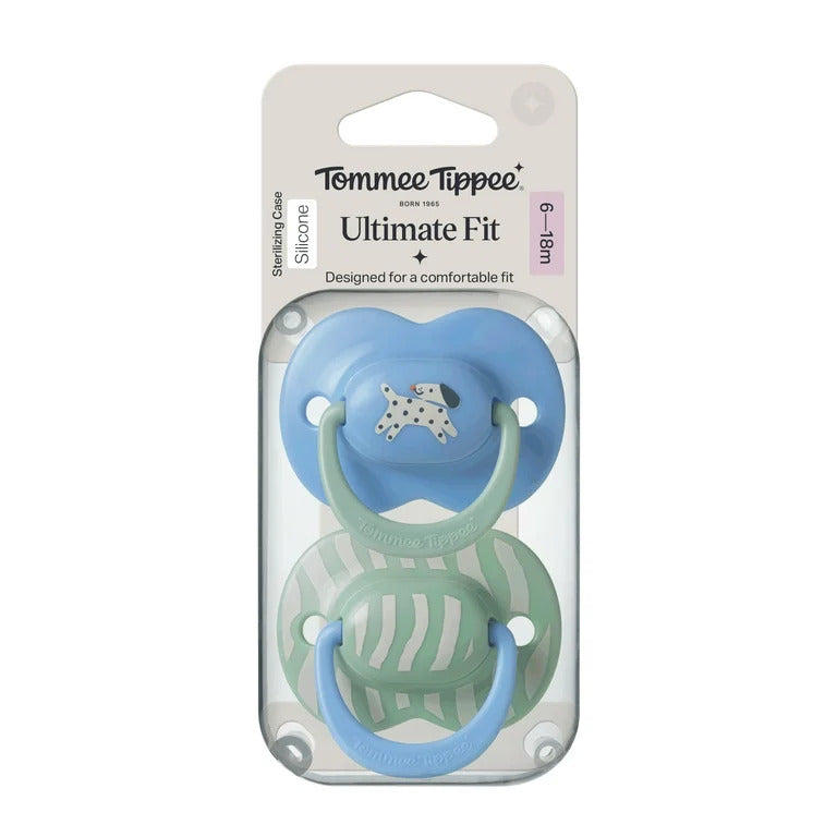 Tommee Tippee Ultimate Fit Boy Soother (6-18M) | Twin Pack | Designed to Fit, Shaped to Soothe.