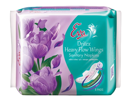 Eva Drytex Heavy Flow Sanitary Napkins with Wings 8Pcs