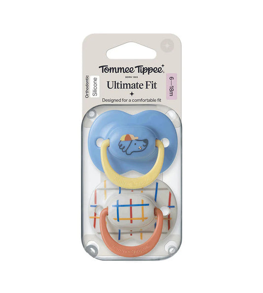 Tommee Tippee Ultimate Fit Boy Soother (6-18M) | Twin Pack | Designed to Fit, Shaped to Soothe.