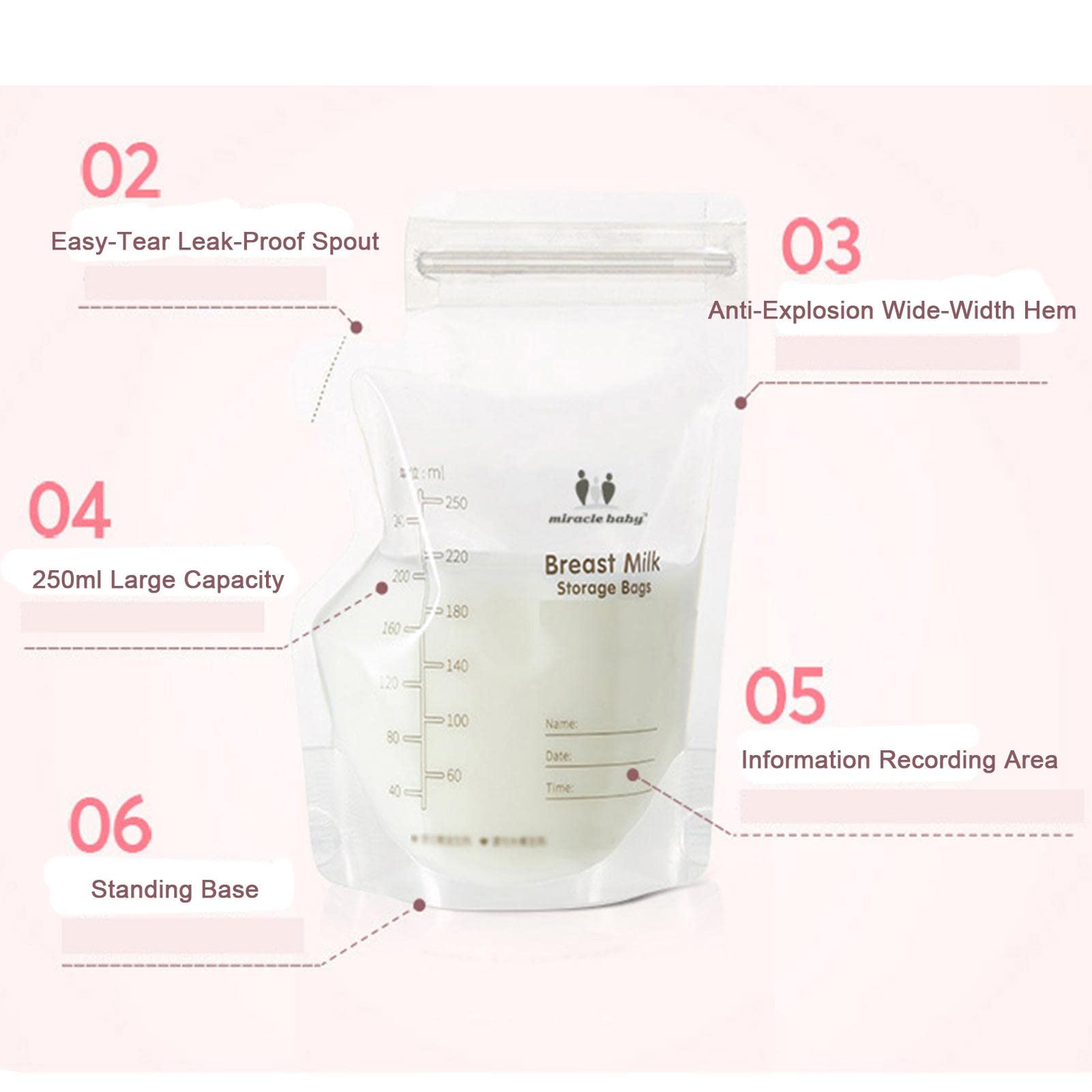 Premium Breast Milk Storage Bags | 250ml Capacity | 30 Bags | Free Delivery - Fortune Store