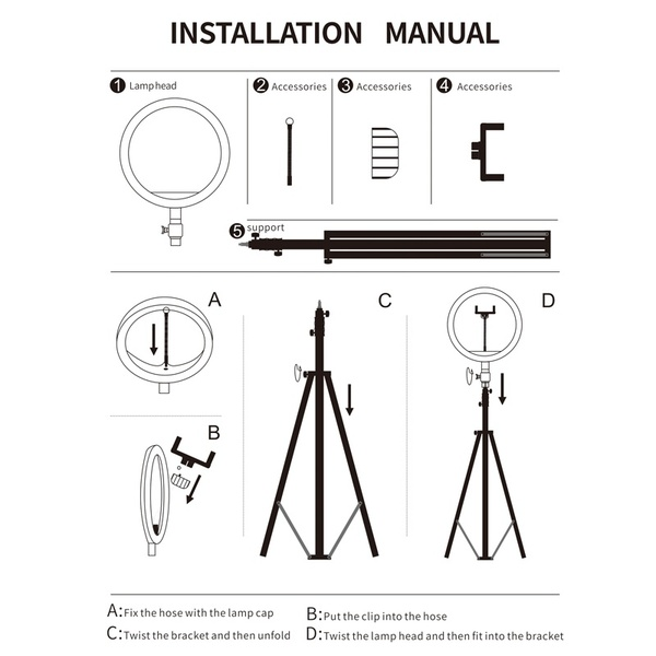 Selfie Ring Light with Tripod with 8 Feet Tripod/ Tiktok Light With 8 Feet Tripod / 26cm LED Light Ring with Tripod - Fortune Store