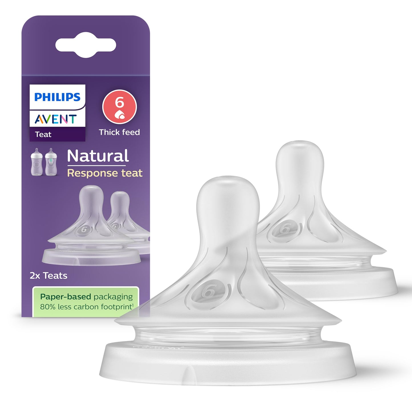 Philips Avent Natural Response Teat Twin Pack 0m+ - 9m+ | BPA-Free | Flow No 2–6 - Fortune Store