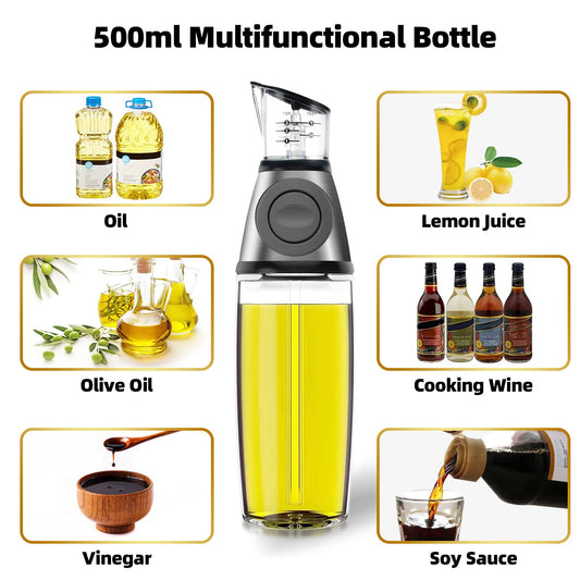 Press and Measure Oil and Vinegar Dispenser – 500 ML - FREE DELIVERY