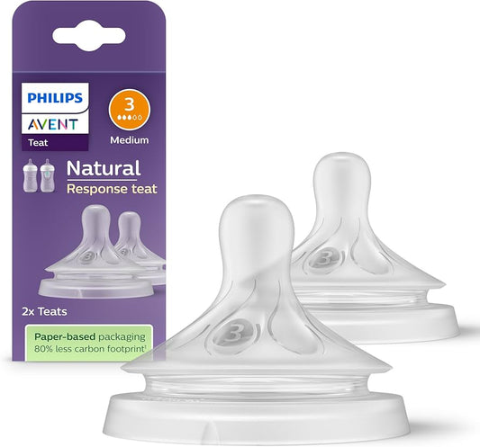 Philips Avent Natural Response Teat Twin Pack 0m+ - 9m+ | BPA-Free | Flow No 2–6 - Fortune Store