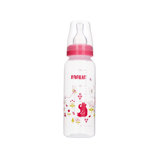 Farlin PP Standard Neck Feeding Bottle 240ml 3m+ Pink - Safe & Easy Feeding for Growing Babies