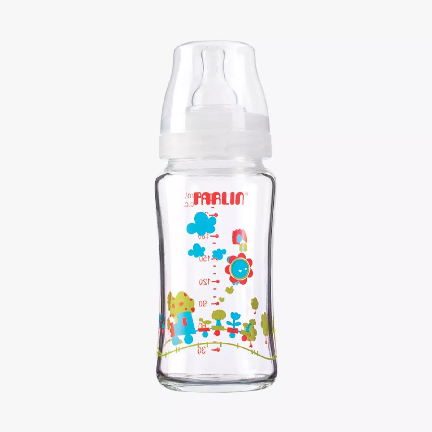 Farlin Wide Neck Heat Resistant Glass Feeding Bottle 240ml 3m+ - Safe, Durable & Eco-Friendly