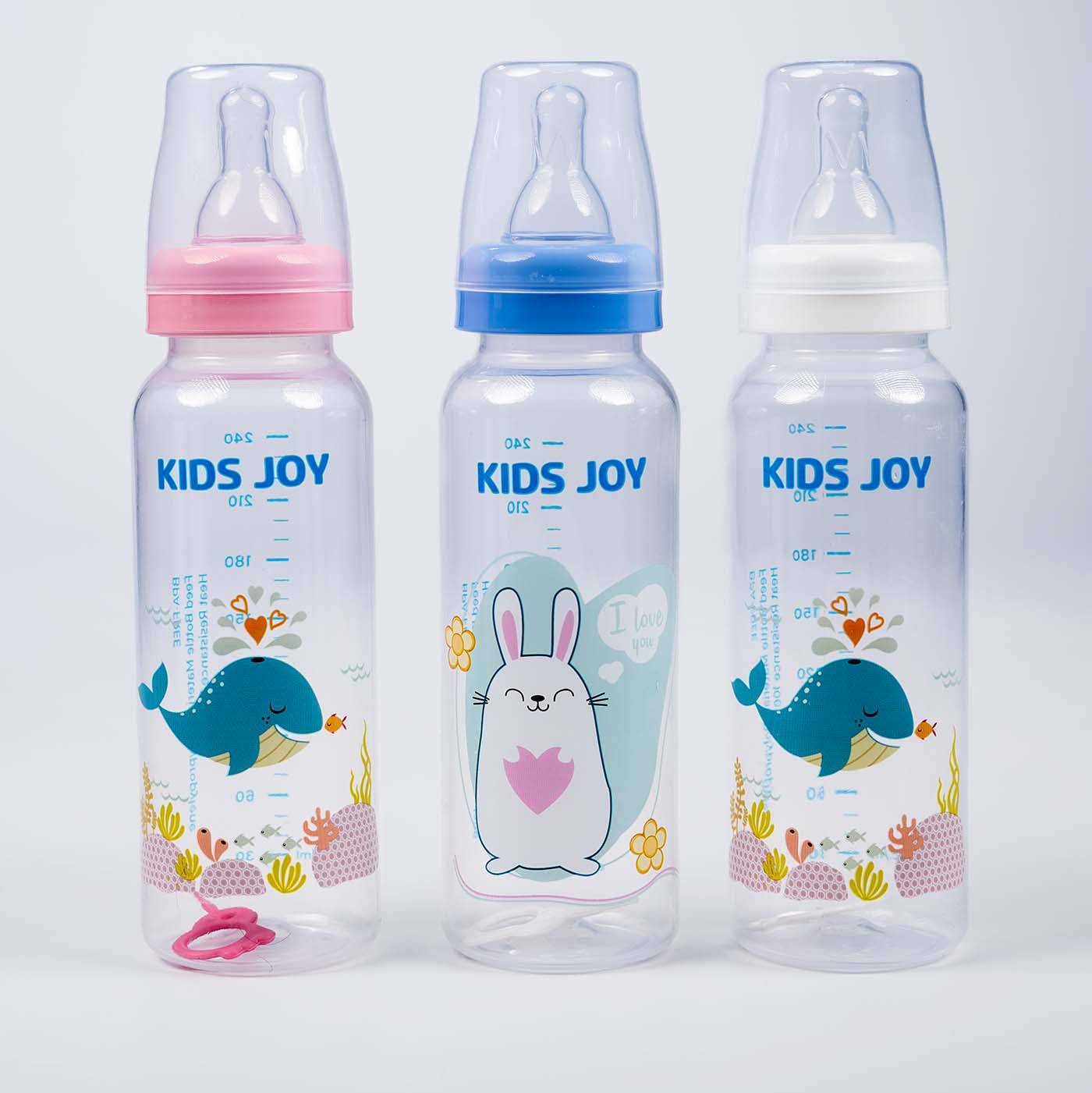 Kids Joy Plastic Feeding Bottle Standard Neck 240ml | Simple, safe, and reliable feeding for your growing baby - Fortune Store