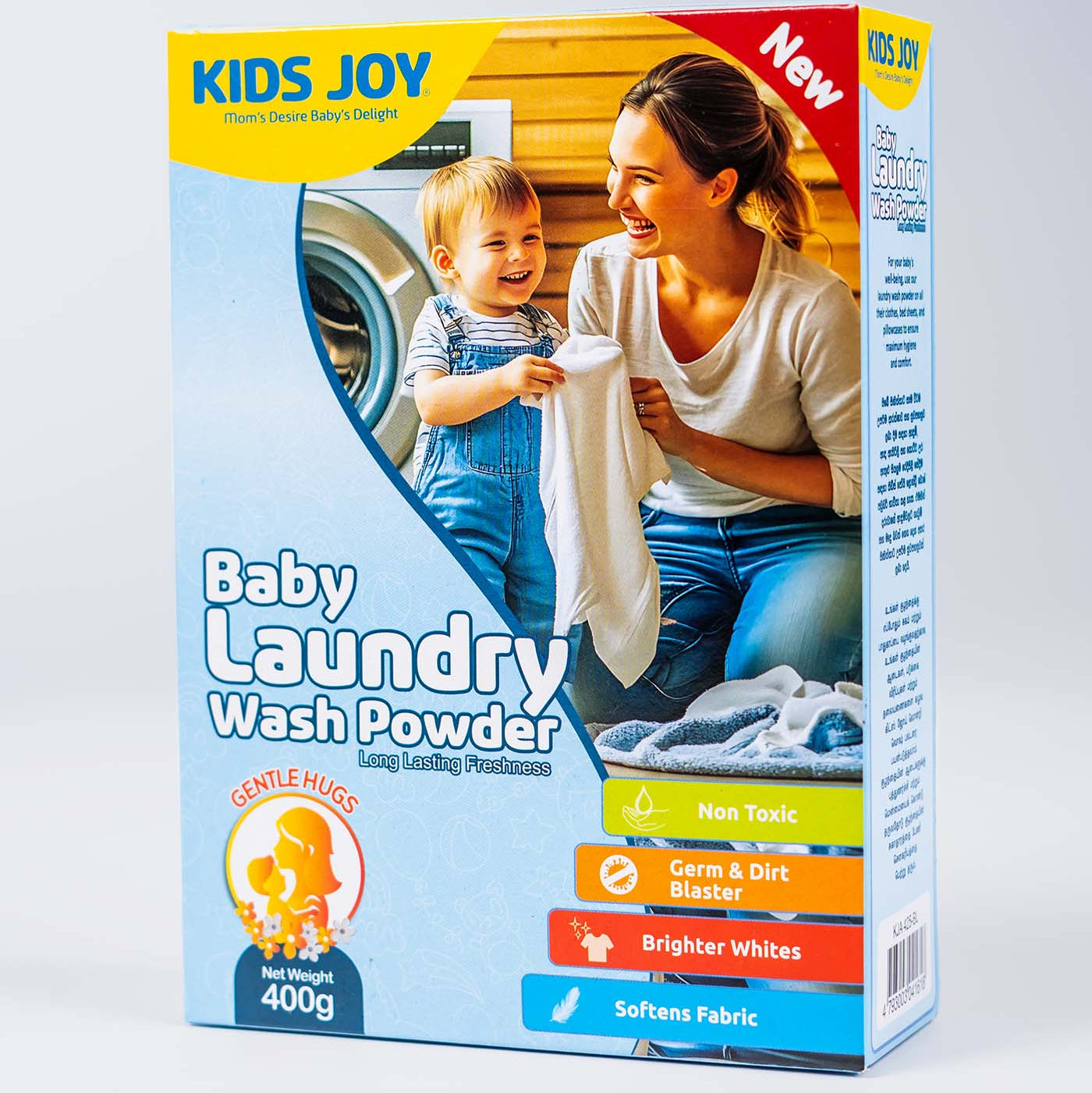 Kids Joy Baby Laundry Wash Powder – Gentle Hugs | 400g / 1kg | Mild, Safe & Soft Cleaning for Baby Clothes