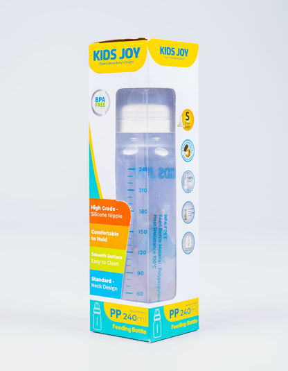 Kids Joy Plastic Feeding Bottle Standard Neck 240ml | Simple, safe, and reliable feeding for your growing baby - Fortune Store