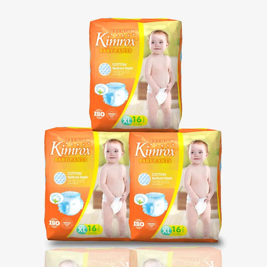 Kimrox Baby Pants XL 16 | 48 | 64 | 128 Pcs 13kg – 17kg | Free Delivey | Reliable protection and freedom of movement for your growing explorer. - Fortune Store