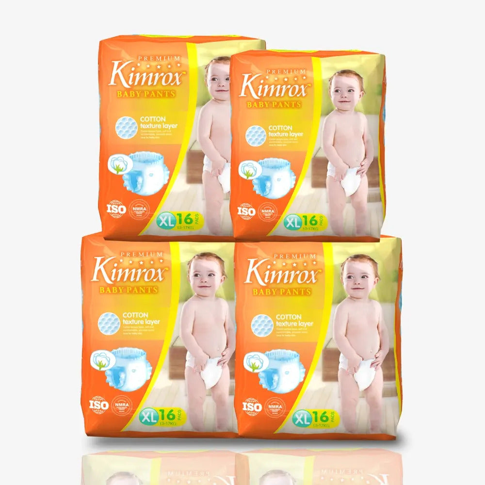 Kimrox Baby Pants XL 16 | 48 | 64 | 128 Pcs 13kg – 17kg | Free Delivey | Reliable protection and freedom of movement for your growing explorer. - Fortune Store