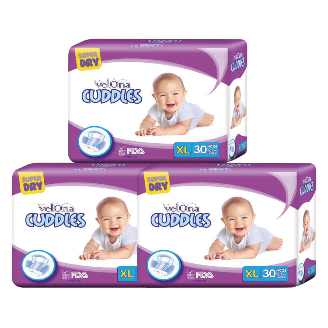 Velona Cuddles XL Classic Diaper 30 / 60 / 90 / 120 Pcs | 13-17kg - Fortune Store