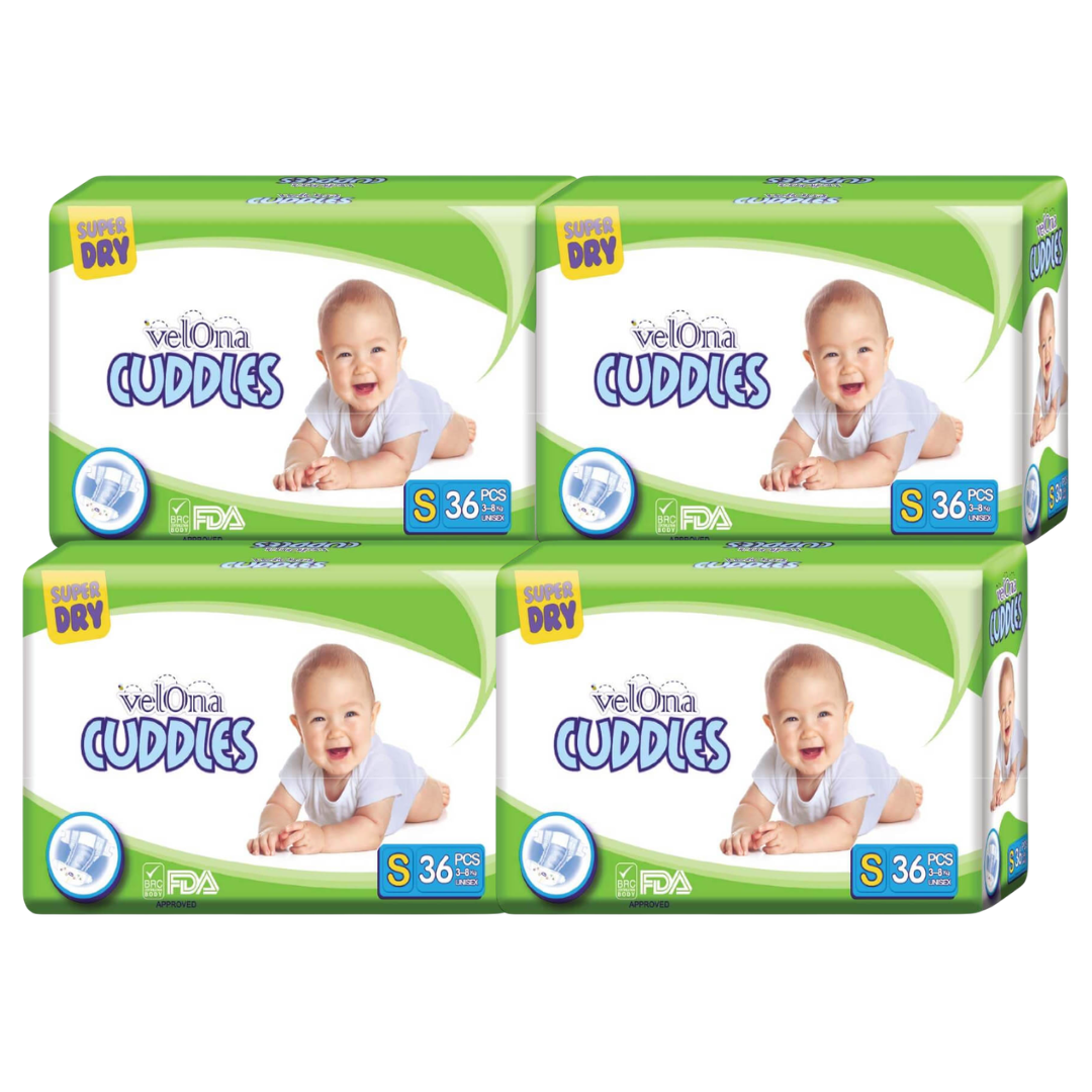Velona Cuddles Small Diaper 36 / 72 / 108 / 144Pcs | 3-8kg - Fortune Store