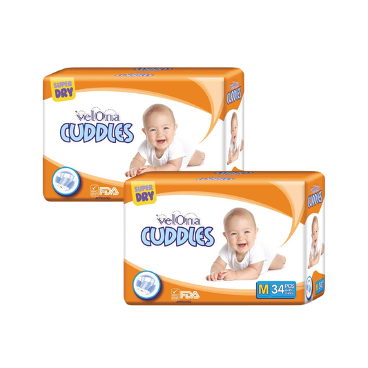 Velona Cuddles Medium Diaper 34 / 68 / 102 / 136 Pcs | 6-10kg - Fortune Store