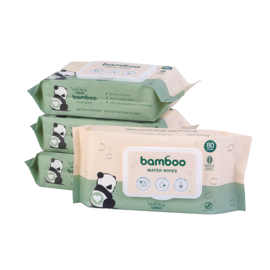 Velona Cuddles Bamboo Water Wipes 80 Pcs | The ultimate eco-friendly choice for the purest, most gentle cleaning. - Fortune Store