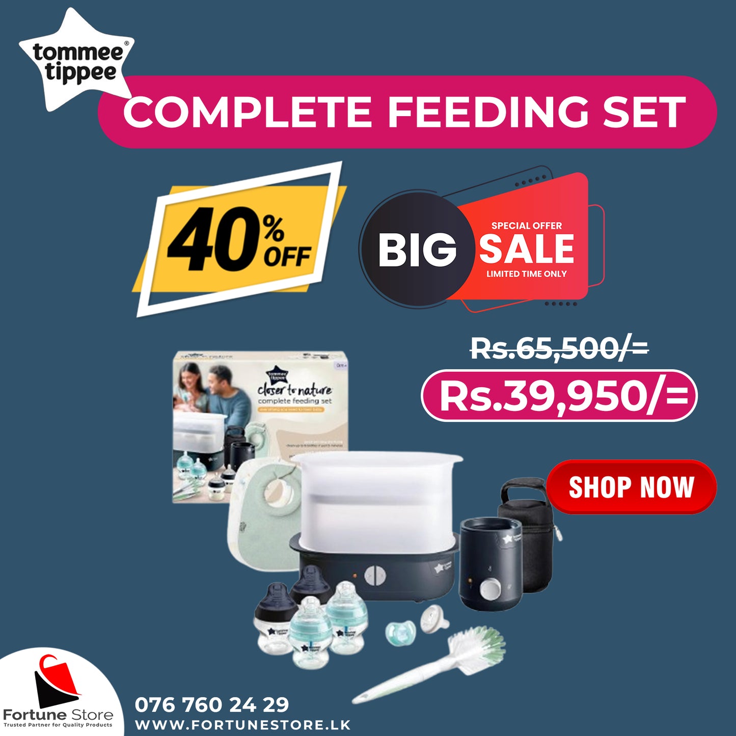 Tommee Tippee Complete Feeding Set 0M+ – All-in-One Solution for Baby Feeding - Fortune Store