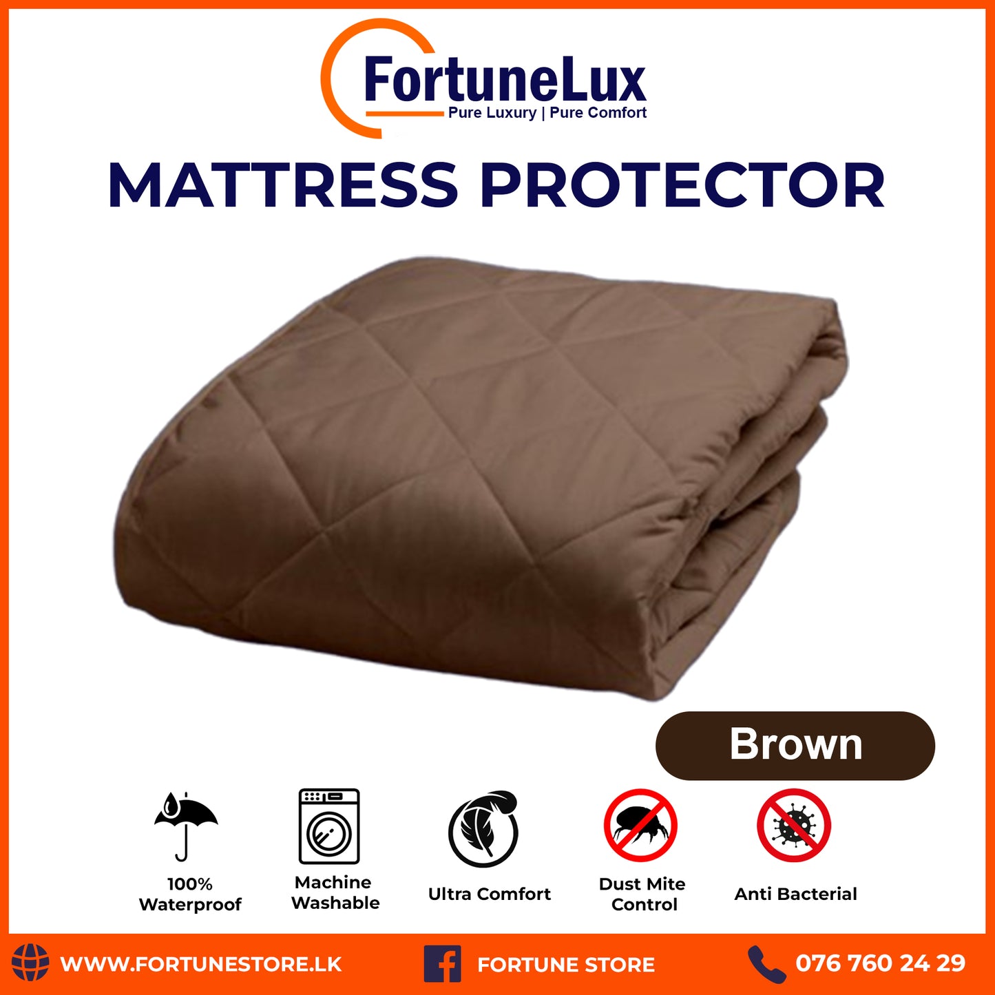 FortuneLux Coloured Waterproof Mattress Protector | Premium Bedding for Ultimate Comfort - Fortune Store