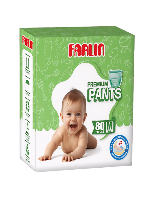 Farlin Baby Pants Medium 80pcs 5-10kg – | Ultra-Soft & Absorbent | Free Delivery - Fortune Store