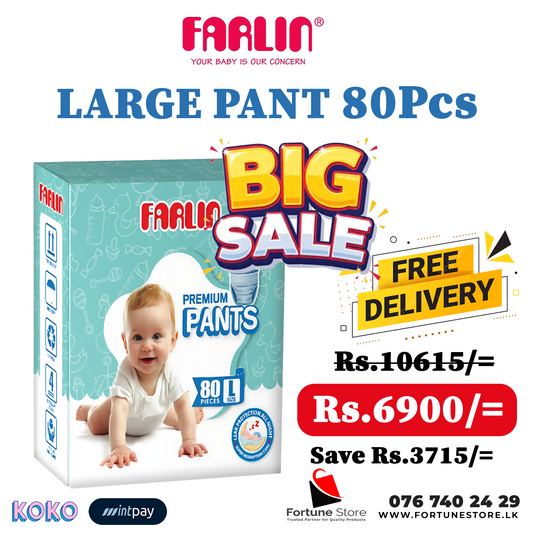 Farlin Baby Pants Large 80pcs 9-14kg  | Ultra-Soft & Absorbent | Free Delivery