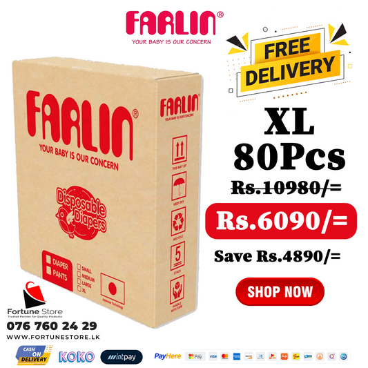 Farlin Baby Diapers XL 80pcs 13+kg | Ultimate Comfort & Leak Protection | Free Delivery