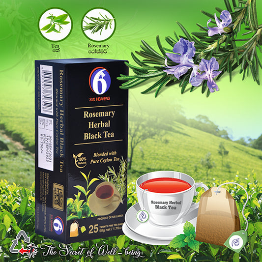 HEAVENC Rosemary Herbal Black Tea 25 Tea Bags