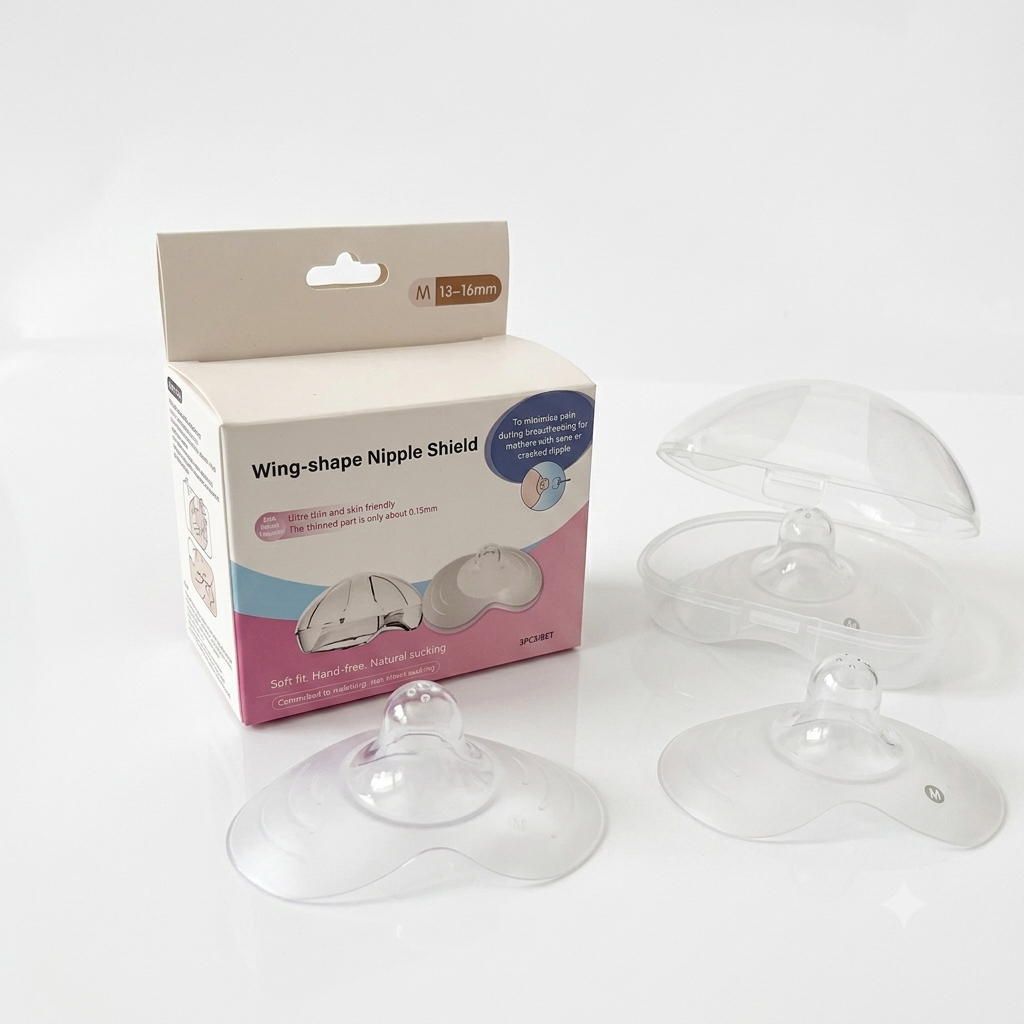 1 Pair of Silicone Nipple Shields Protection for Breastfeeding With Clear Carrying Case - Fortune Store