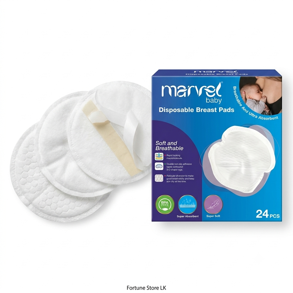 Marvel Baby Disposable Breast Pads 24 Pcs | Soft, Breathable & Super Absorbent Nursing Pads - Fortune Store