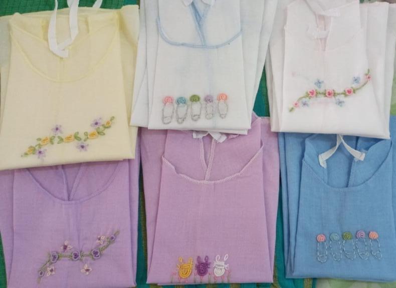 Newborn Baby Dress with Hand Embroidery (0-3 Months) 6Pcs | Delicate Comfort for Little Ones - Fortune Store