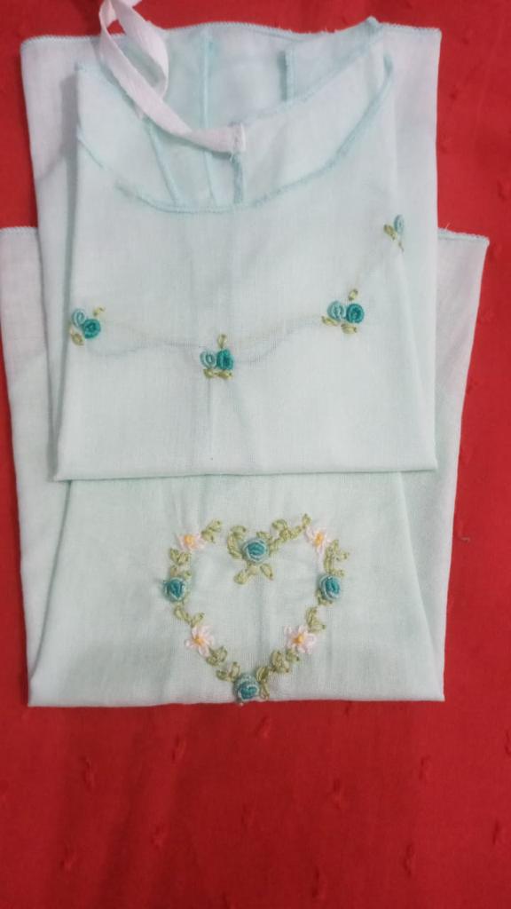 Newborn Baby Dress with Hand Embroidery (0-3 Months) 6Pcs | Delicate Comfort for Little Ones - Fortune Store