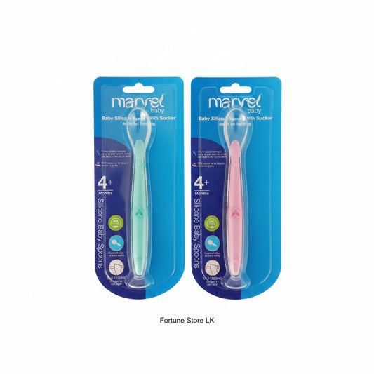 Marvel Baby BPA-Free Silicone Spoon with Sucker 4m+ | Hygienic Stand-Up Training Spoon