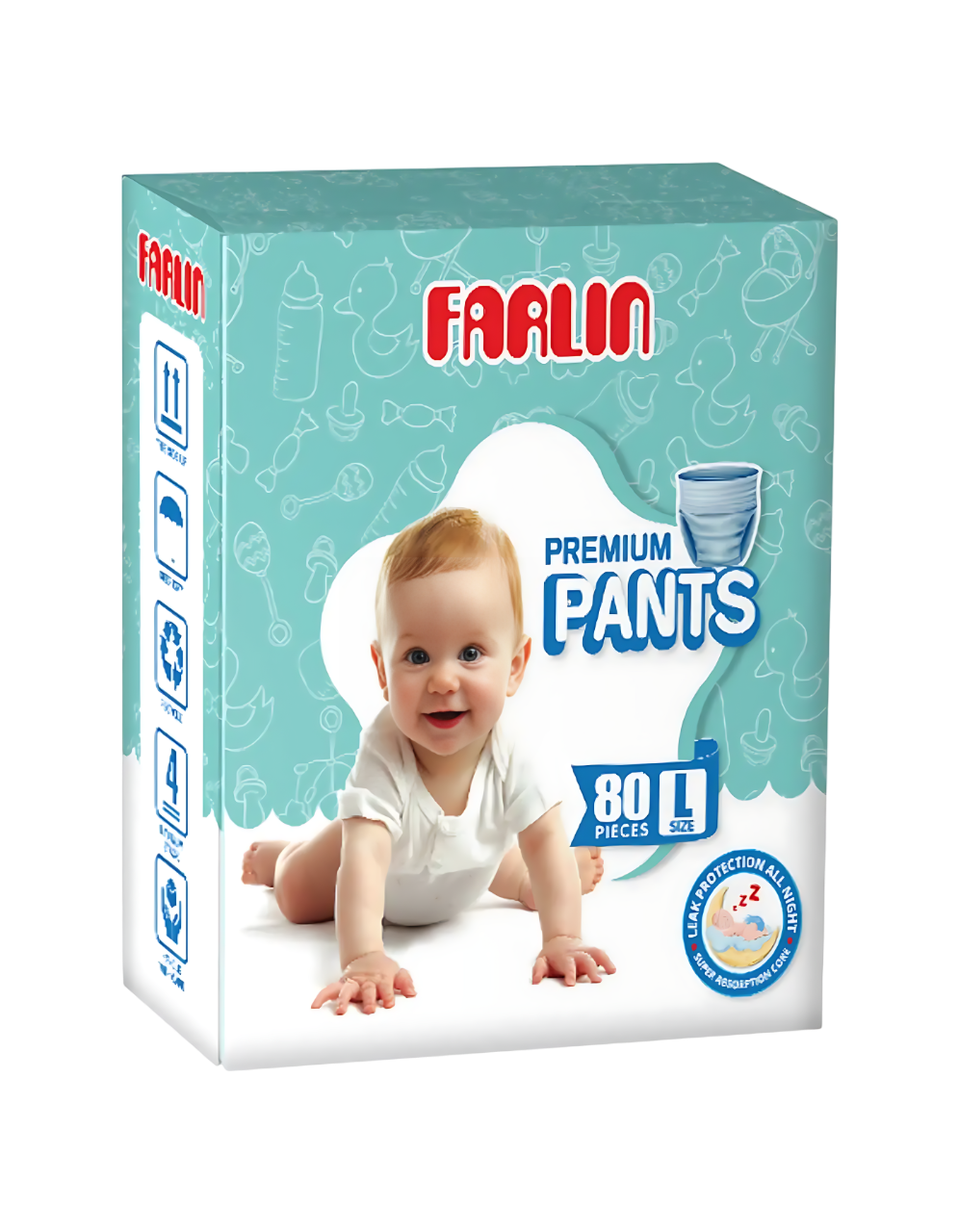 Farlin Baby Pants Large 80pcs 9-14kg  | Ultra-Soft & Absorbent | Free Delivery
