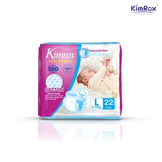 Kimrox Baby Large Diapers 9 - 14kg 22pcs / 66pcs / 88pcs | Gentle Care, Superior Protection | Free Delivery