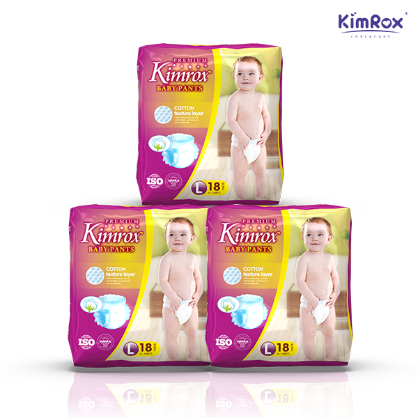 Kimrox Baby Large Pants 9 - 14kg 18pcs / 54pcs / 72pcs | Gentle Care, Superior Protection | Free Delivery