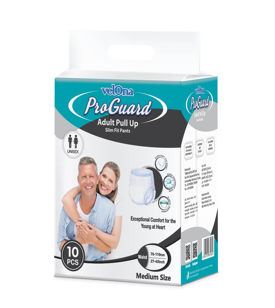 Velona Pro Guard Adult Diaper Pants Medium 10pcs 27–43 Inch - Fortune Store