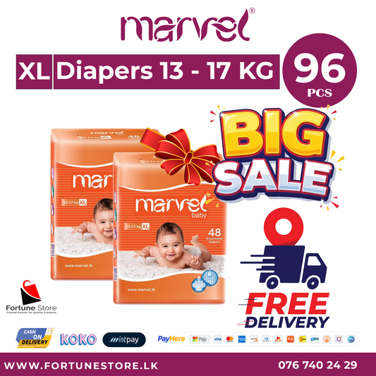 Marvel XL Baby Diapers - 96pcs | Ideal Comfort & Protection for Babies | Free Delivery