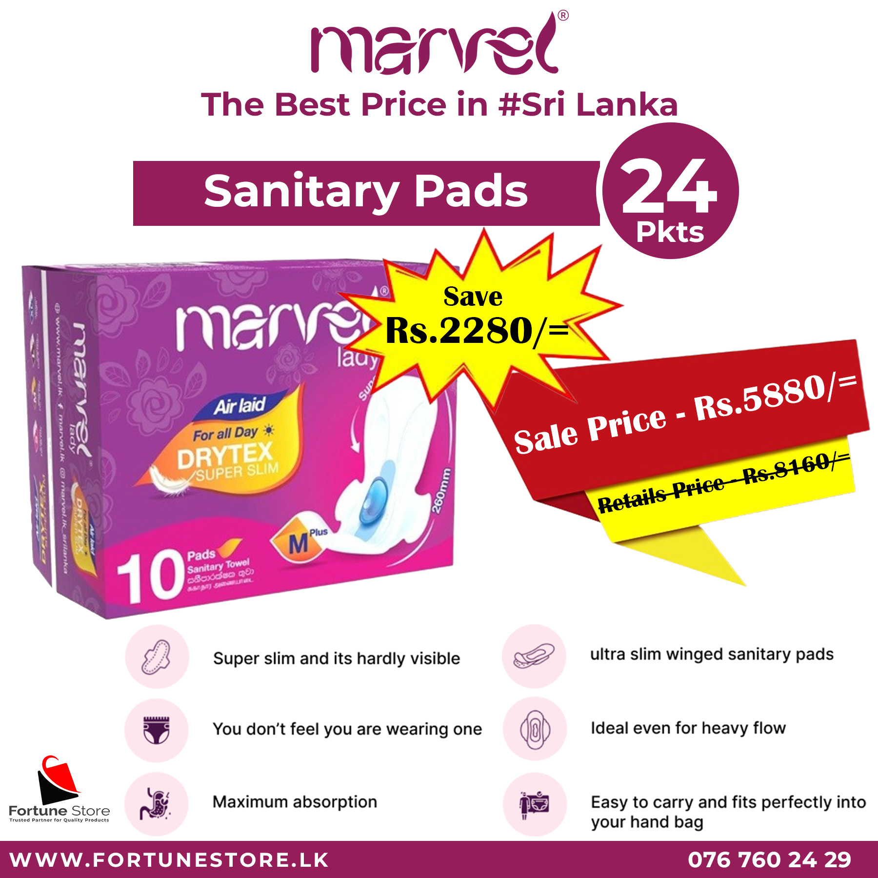 Marvel Lady Sanitary Pads Special Bundle Offers |  For Your Ultimate Comfort and Protection - Fortune Store