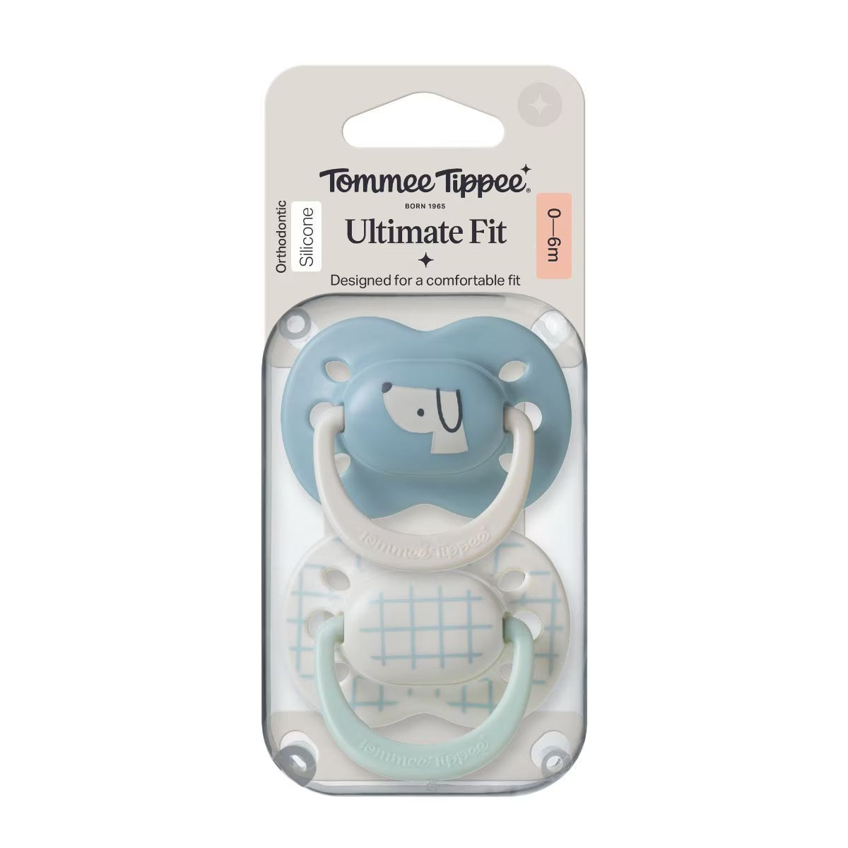 Tommee Tippee Ultimate Fit Boy Soother 0-6M Twin Pack | Contoured for Comfort Designed for Newborns