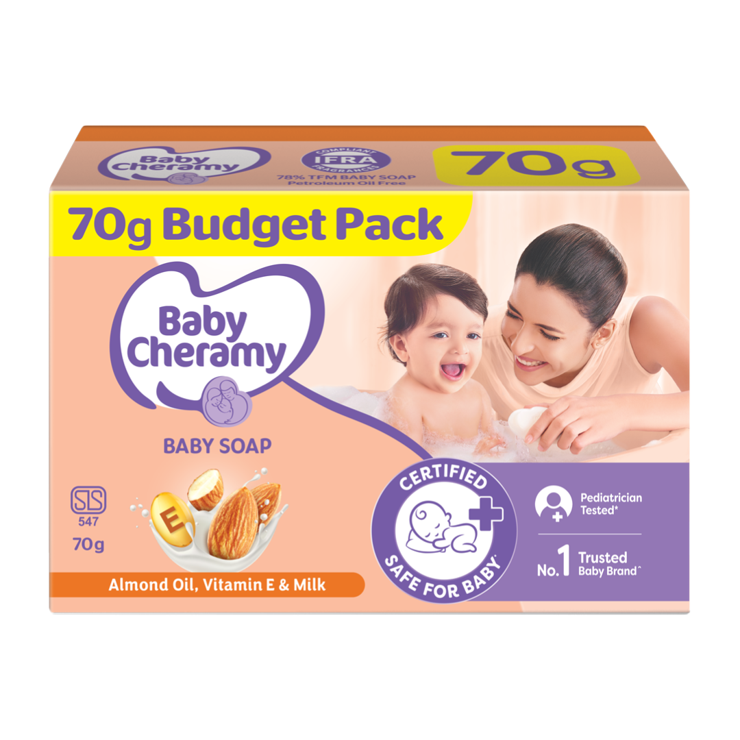 Baby Cheramy Baby Soap Almond Oil & Milk 70g | Gentle Moisturizing Care for Soft Skin - Fortune Store