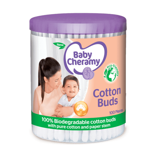 Baby Cheramy Cotton Buds 100pcs | 100% Pure Soft Cotton for Gentle Baby Care - Fortune Store