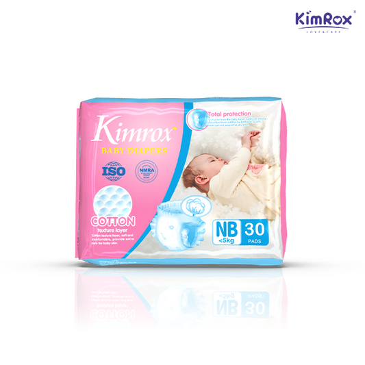 Kimrox Baby Newborn Diapers Below 5kg 30pcs / 90pcs / 120pcs | Gentle Care, Superior Protection | Free Delivery