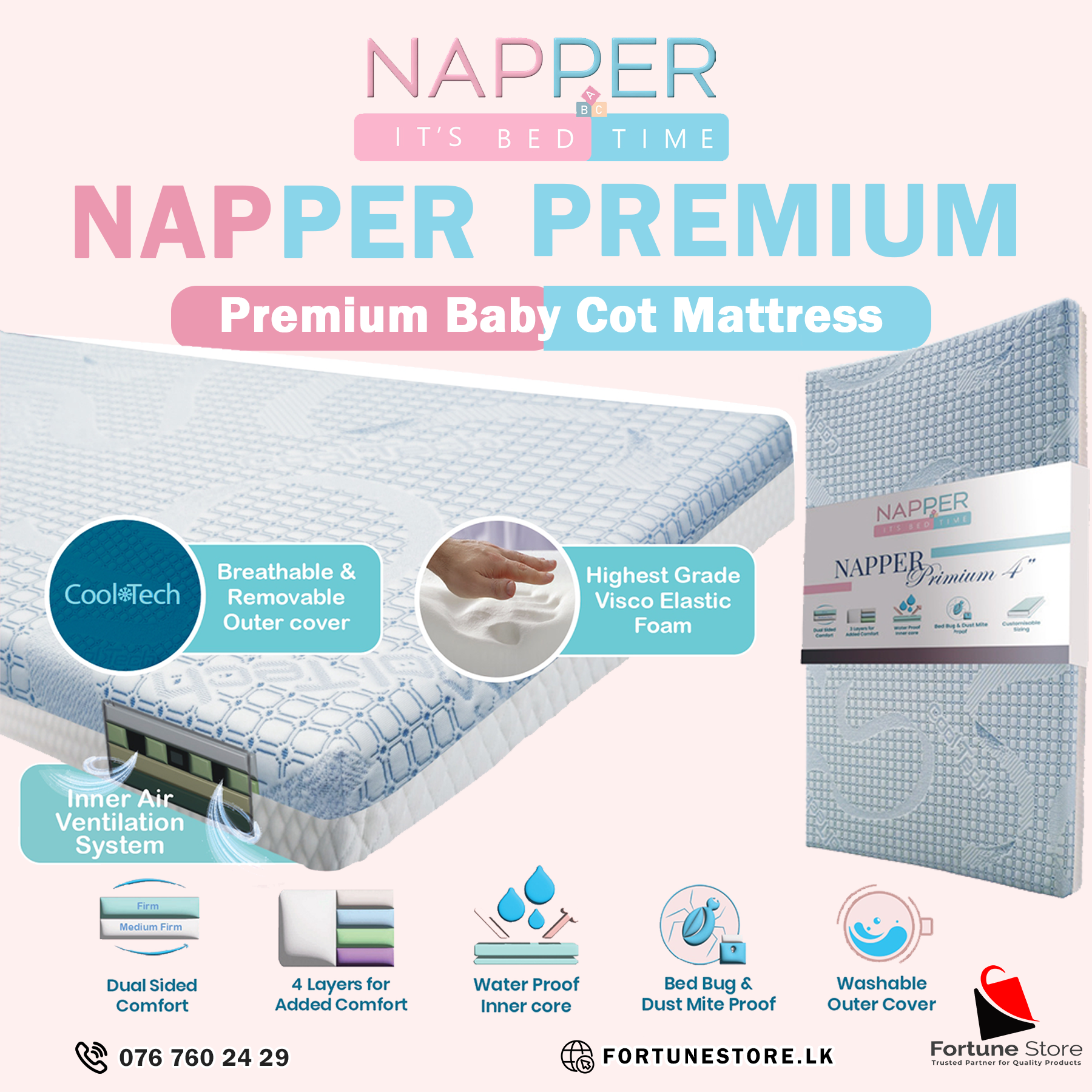 Napper Premium 4″ Baby Cot Mattress – Ultimate Comfort for Your Baby’s ...