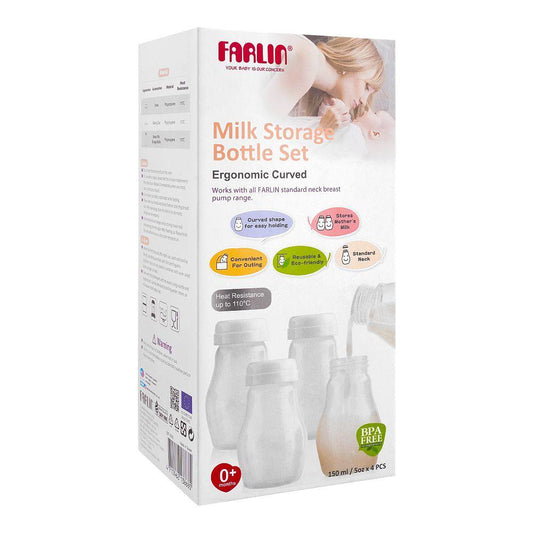 Farlin Milk Storage Bottles 150ml 4pcs Pack – Safe, Convenient & Hygienic Breast Milk Storage - Fortune Store