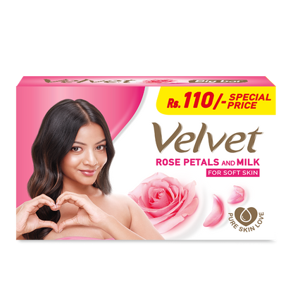 Velvet Soap Rose Petals & Milk 70g | Soft, Nourishing & Fragrant Skin Care - Fortune Store