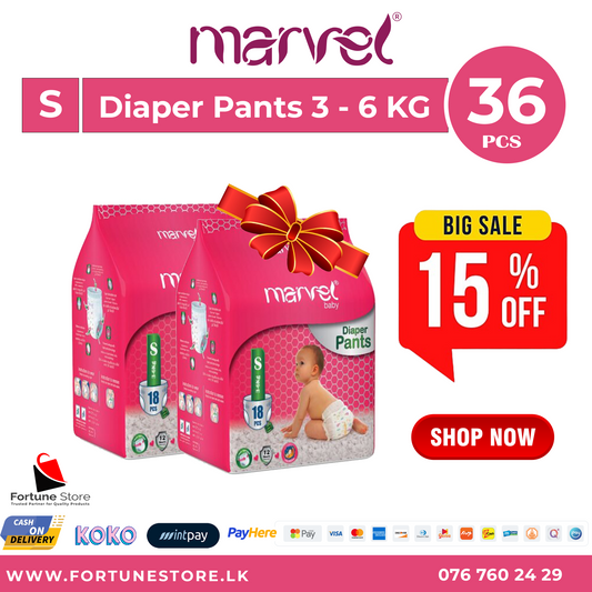 Marvel Baby Diaper Pants Small - 36pcs | Comfort and Convenience for Your Little One - Fortune Store