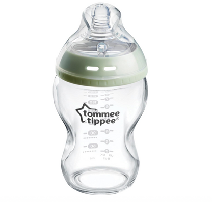 Tommee Tippee 250ml Anti-Colic Glass Bottle 0m+ with Slow Teat – Pure Comfort, Anti-Colic Solution - Fortune Store