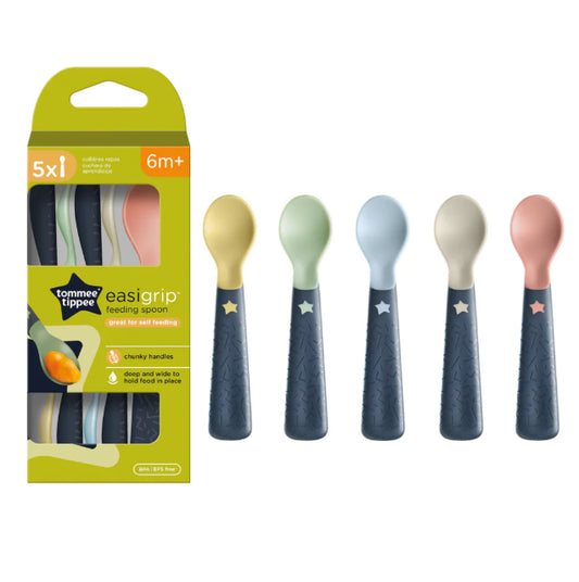Tommee Tippee EasiGrip Soft Feeding Spoon 5Pcs | BPA-Free Baby Spoons 6m+ - Fortune Store