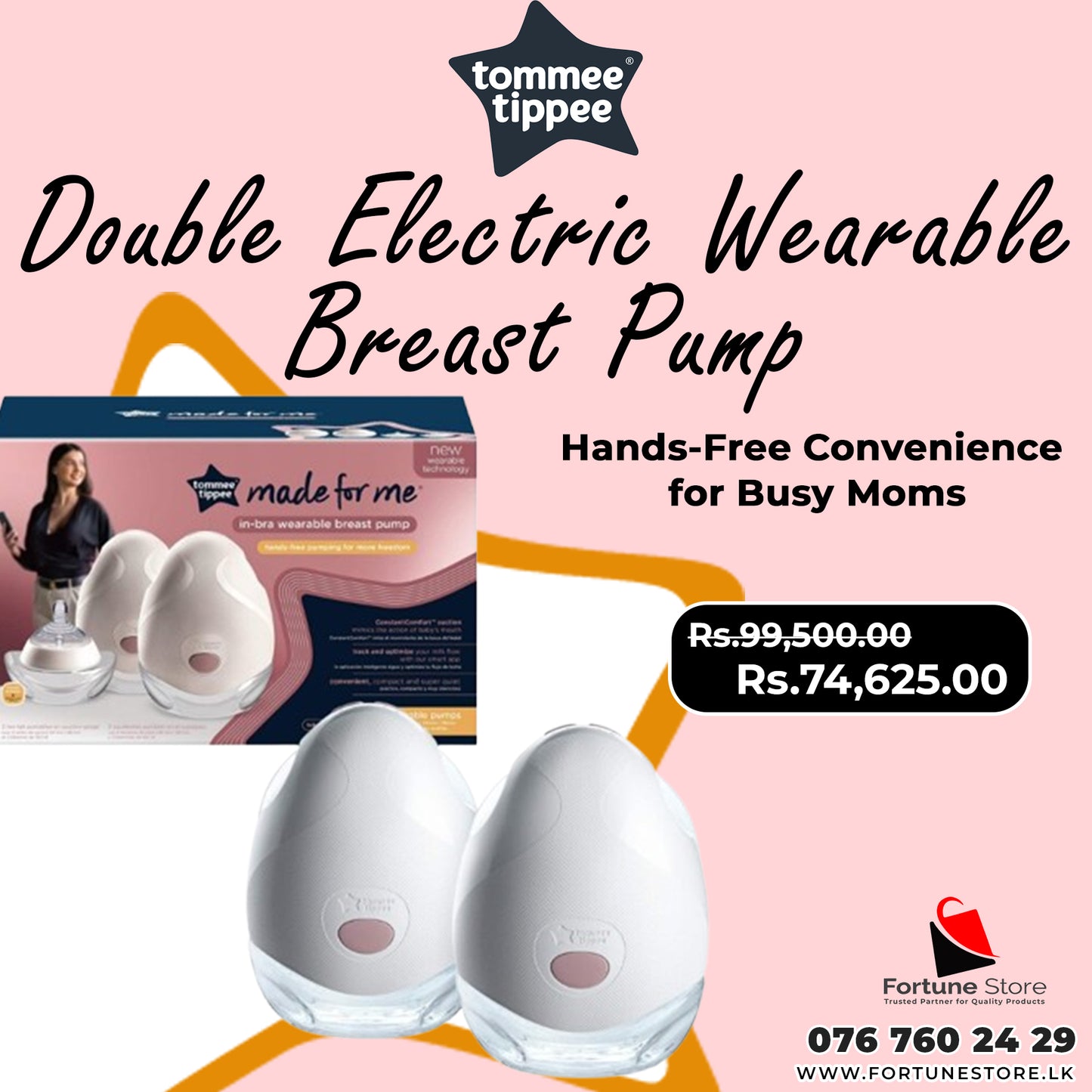 Tommee Tippee Made for Me Double Wearable Breast Pump - Hands-Free Convenience for Busy Moms | Free Delivery