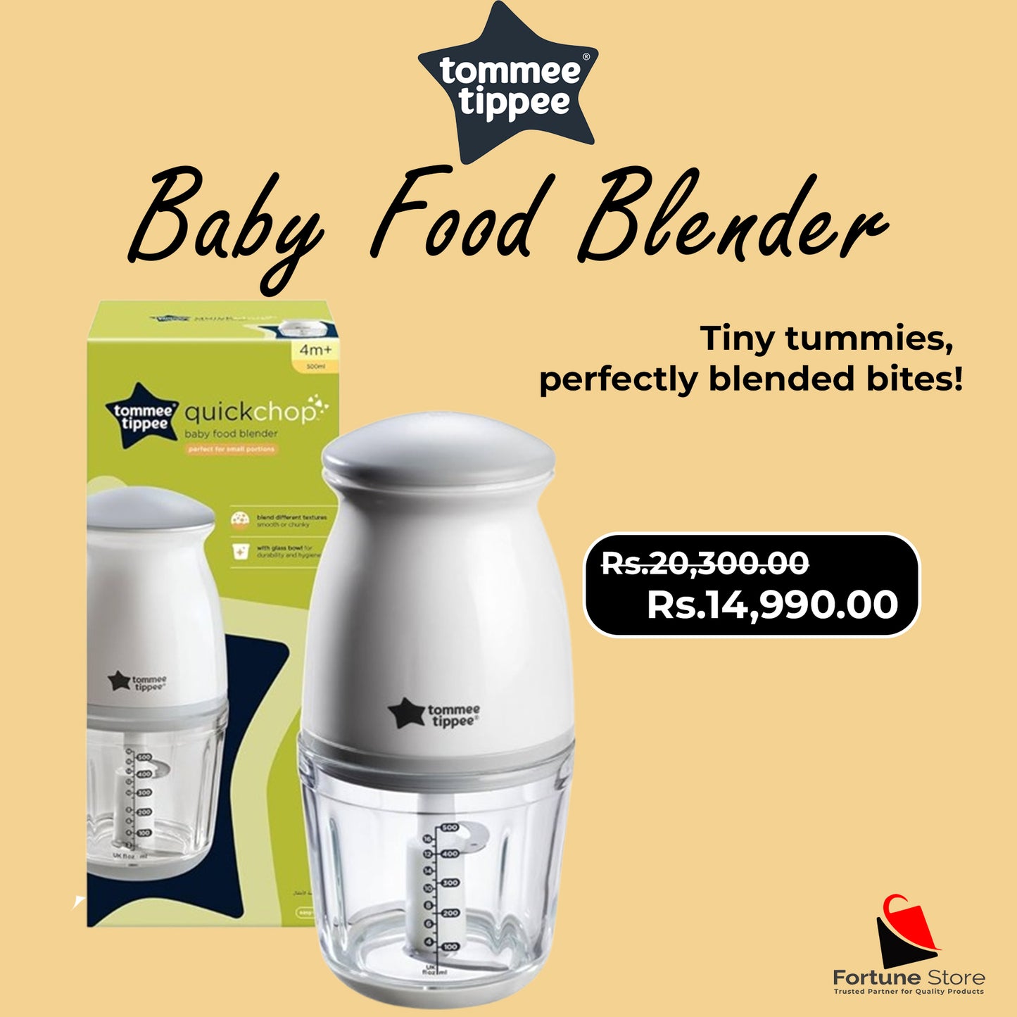 Tommee Tippee Quickchop Baby Food Blender – Fast, Fresh, and Easy Baby Meals - Fortune Store